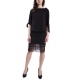DENNY ROSE black skirt draped longuette 63DR17000