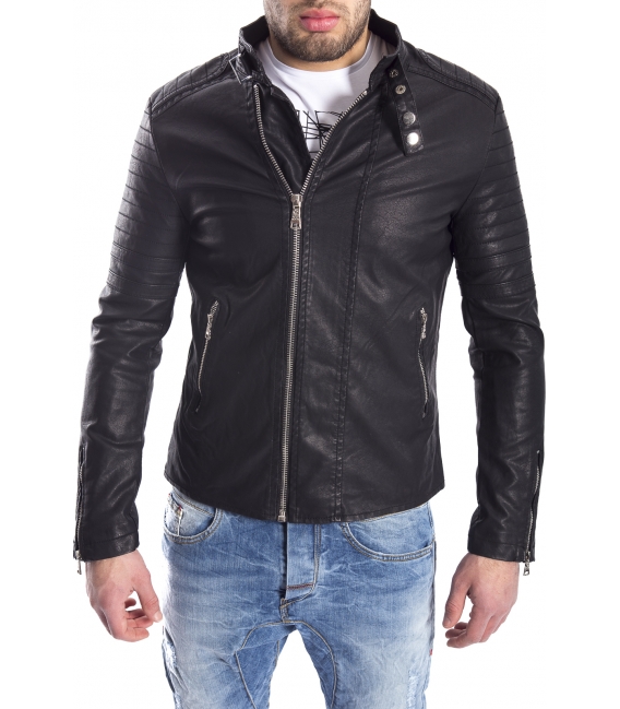 GIANNI LUPO Jacket in eco-leather BLACK Art. GL005