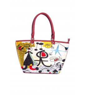 ARTE A SPASSO Borsa in tessuto con dett. ecopelle FANTASY red