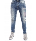 GIANNI LUPO Jeans with rips and patches 4 buttons DENIM Art. CO77GL