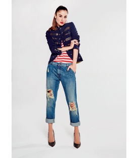 DENNY ROSE Giacca con borchie BLU 63DR13007
