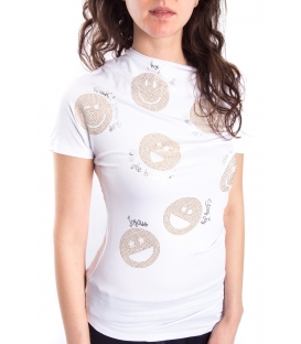 DENNY ROSE T-shirt con smile BIANCO Art. 63DR16022