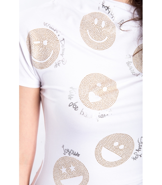 DENNY ROSE T-shirt con smile BIANCO Art. 63DR16022