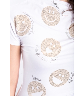 DENNY ROSE T-shirt with smile WHITE Art. 63DR16022