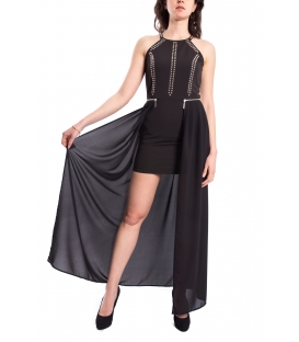 DENNY ROSE Short dress with studs BLACK Art. 63DR11007