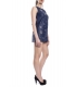 DENNY ROSE Dress in eco-leather BLUE Art. 63DR11010