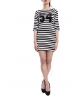 DENNY ROSE Dress with stripes BLACK / WHITE Art. 63DR11026