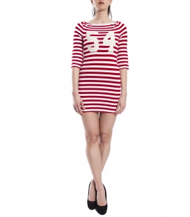 DENNY ROSE Dress with stripes RED / WHITE Art. 63DR11026