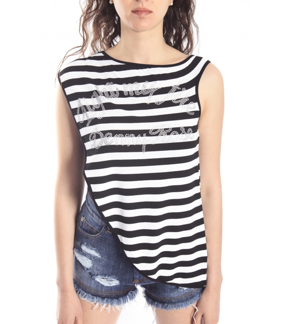 DENNY ROSE T-shirt with stripes BLACK/WHITE Art. 63DR26025