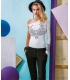 DENNY ROSE T-shirt with strass WHITE 51DR62010