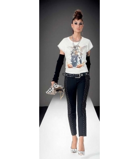 Denny Rose pantalone con borchie art 6820 Nero inverno 2013