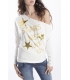 Denny Rose maglia t/shirt con stampa e brillantini art 7405 PANNA inverno 2013