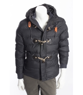 ALCOTT giacca con cappuccio chiusura zip + alamari GRIGIO SCURO