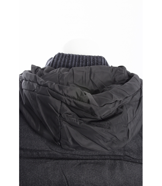 ALCOTT giacca con cappuccio chiusura zip + alamari GRIGIO SCURO