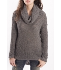 PLEASE maxi sweater in wool with wide neck M526U228 GREY one size new