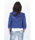 PLEASE jacket with hood and lace INDIGO J526D007 NEW