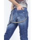 PLEASE jeans boyfriend baggy with zip + braces and studs DENIM P81FB92HC NEW