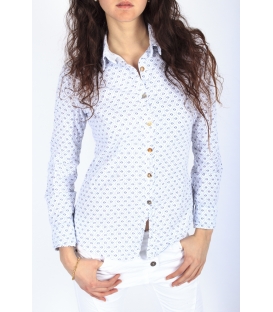 SUSY MIX camicia con bottoni in fantasia art 4076 BIANCO new