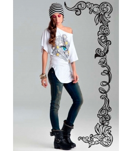 DENNY ROSE T-shirt con stampa art 45DR61012 BIANCO SPRING/SUMMER 2014