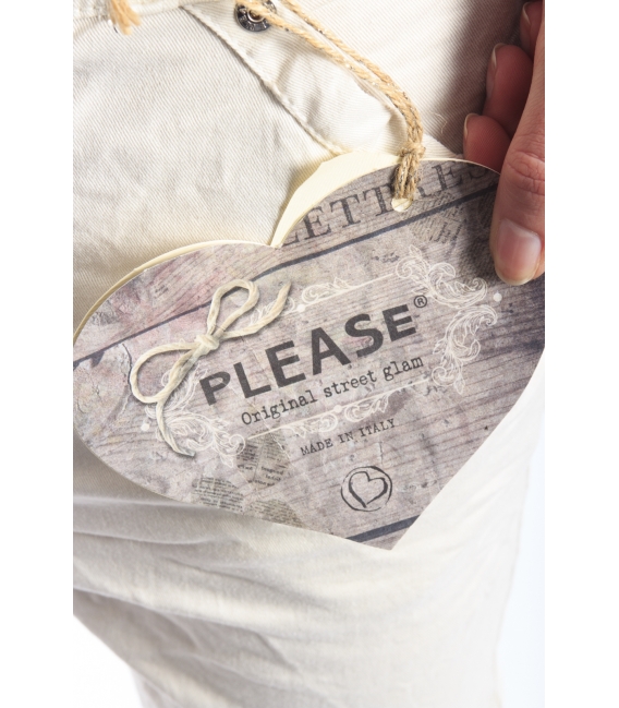 PLEASE jeans boyfriend baggy with braces and zip GESSO P59DCV9DQ NEW