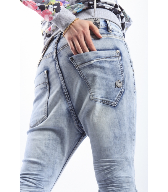 525 jeans boyfriend baggy 2 buttons LIGHT DENIM P454514 NEW