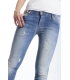 PLEASE jeggings slim fit buttons+ zip and rips DENIM P18ECE8QF NEW