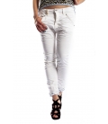 PLEASE jeans boyfriend baggy color with zip P32ECV9DQ WHITE NEW