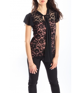 DENNY ROSE camicia con pizzo 2 pezzi art45DR41001 NERO/ROSA SPRING/SUMMER 2014