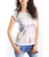 PLEASE t-shirt with print WHITE M3814921 NEW
