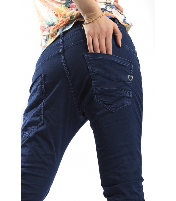 PLEASE jeans boyfriend baggy 3 buttons BLUE P78ACV9DQ NEW