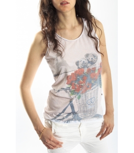 PLEASE t-shirt with print WHITE R3814929 NEW