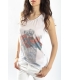 PLEASE t-shirt with print WHITE R3814929 NEW