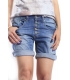 PLEASE shorts boyfriend baggy 5 buttons DENIM dark with rips P88ADC7QN NEW