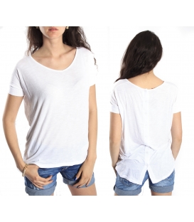 SUSY MIX Top/T-shirt dett. con bottoncini dietro 01002 WHITE new