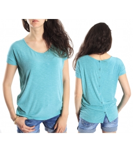 SUSY MIX Top/T-shirt dett. bottoncini dietro 01002 VERDE ACQUA NEW