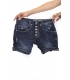 PLEASE shorts boyfriend baggy 5 buttons S DENIM dark with rips P88ADC7NJ NEW