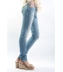 PLEASE jeans zip caviglia slim fit con strappi P35EBS02R CHIARO NEW lady