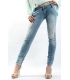 PLEASE jeans tasca taglio slim fit con strappi P09CBS02R CHIARO NEW lady