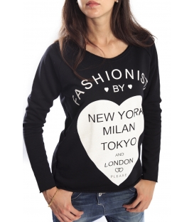 PLEASE Sweatshirt with print BLACK M3811342 NEW