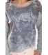 PLEASE Sweatshirt with print GRIGIO MELANGE M3811361 NEW