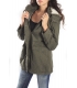 SLIDE OF LIFE Parka with zip, hood and fur inside GREEN NEW