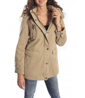 SLIDE OF LIFE Parka with zip, hood and fur inside BEIGE NEW