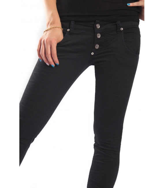 PLEASE jeans slim fit 3 buttons color BLACK +3D P83ACV94U NEW