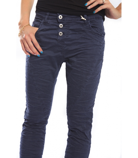 PLEASE jeans boyfriend baggy 3 buttons ULTRA MARINE + 3D P78ACU94U NEW