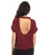 Miss Miss by Valentina Shirt/Bluose + necklace 7700Q BORDEAUX new
