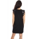 IMPERIAL Dress with faux leather detail A600C550 BLACK new 