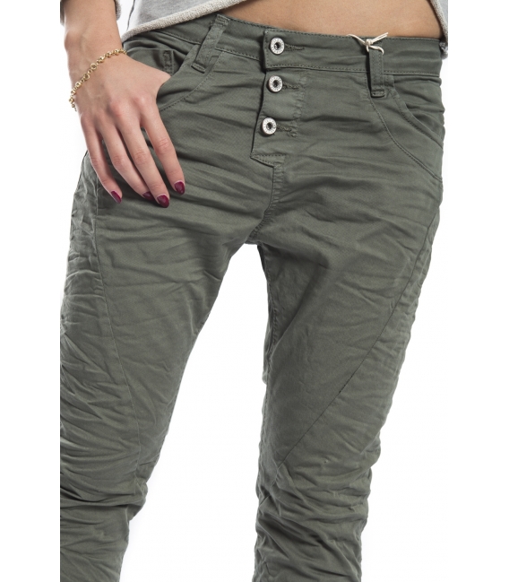  Dettagli su PLEASE jeans boyfriend baggy 3 buttons COLOR P78ADT64U NEW GREEN beautiful NEW