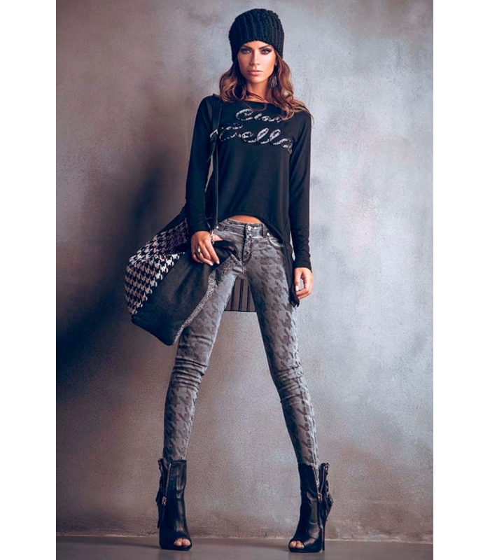 DENNY ROSE Jersey with print BLACK 51DR61016 FALL WINTER