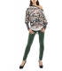 DENNY ROSE Pantalone in velluto VERDE 51DR21027 FALL/WINTER 14-15 NEW
