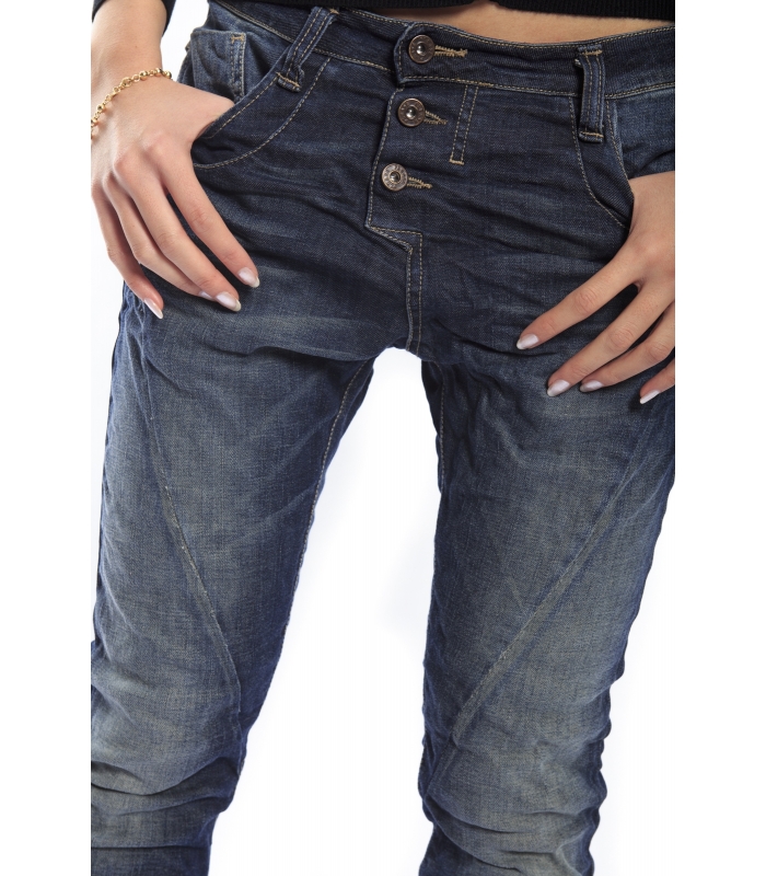 PLEASE jeans P78 2WQ boyfriend baggy 3 buttons DARK DENIM vintage deluxe NEW